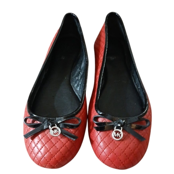 Michael Kors Red Quilted Ballet Flats Women's size 6 - Picture 1 of 13